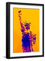 Low Poly New York Art - Yellow Lady Liberty-Philippe Hugonnard-Framed Art Print