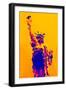 Low Poly New York Art - Yellow Lady Liberty-Philippe Hugonnard-Framed Art Print