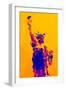 Low Poly New York Art - Yellow Lady Liberty-Philippe Hugonnard-Framed Art Print