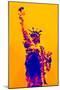 Low Poly New York Art - Yellow Lady Liberty-Philippe Hugonnard-Mounted Art Print