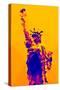 Low Poly New York Art - Yellow Lady Liberty-Philippe Hugonnard-Stretched Canvas