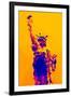 Low Poly New York Art - Yellow Lady Liberty-Philippe Hugonnard-Framed Art Print