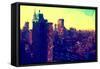 Low Poly New York Art - Yellow Manhattan-Philippe Hugonnard-Framed Stretched Canvas