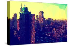 Low Poly New York Art - Yellow Manhattan-Philippe Hugonnard-Stretched Canvas