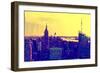 Low Poly New York Art - Yellow Sunset-Philippe Hugonnard-Framed Art Print