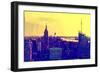 Low Poly New York Art - Yellow Sunset-Philippe Hugonnard-Framed Art Print