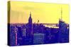 Low Poly New York Art - Yellow Sunset-Philippe Hugonnard-Stretched Canvas