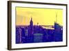 Low Poly New York Art - Yellow Sunset-Philippe Hugonnard-Framed Art Print