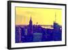 Low Poly New York Art - Yellow Sunset-Philippe Hugonnard-Framed Art Print