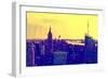 Low Poly New York Art - Yellow Sunset-Philippe Hugonnard-Framed Premium Giclee Print