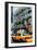 Low Poly New York Art - Yellow Taxi II-Philippe Hugonnard-Framed Art Print