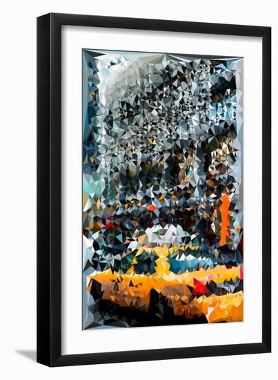 Low Poly New York Art - Yellow Taxi II-Philippe Hugonnard-Framed Art Print