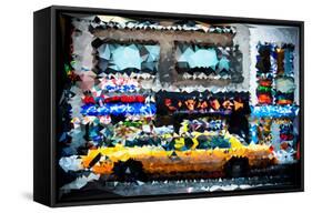 Low Poly New York Art - Yellow Taxi III-Philippe Hugonnard-Framed Stretched Canvas