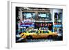 Low Poly New York Art - Yellow Taxi III-Philippe Hugonnard-Framed Art Print