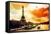 Low Poly Paris Art - Paris Sunset-Philippe Hugonnard-Framed Stretched Canvas