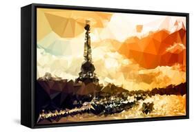 Low Poly Paris Art - Paris Sunset-Philippe Hugonnard-Framed Stretched Canvas