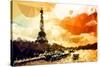 Low Poly Paris Art - Paris Sunset-Philippe Hugonnard-Stretched Canvas