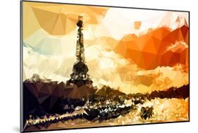 Low Poly Paris Art - Paris Sunset-Philippe Hugonnard-Mounted Art Print