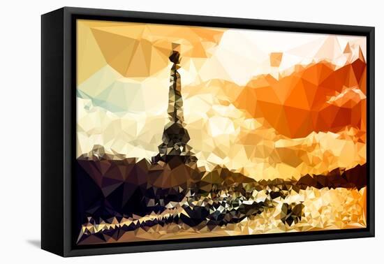 Low Poly Paris Art - Paris Sunset-Philippe Hugonnard-Framed Stretched Canvas