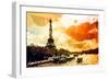 Low Poly Paris Art - Paris Sunset-Philippe Hugonnard-Framed Premium Giclee Print