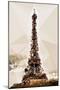 Low Poly Paris Art - The Eiffel Tower III-Philippe Hugonnard-Mounted Art Print