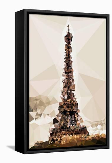 Low Poly Paris Art - The Eiffel Tower III-Philippe Hugonnard-Framed Stretched Canvas