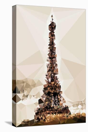 Low Poly Paris Art - The Eiffel Tower III-Philippe Hugonnard-Stretched Canvas