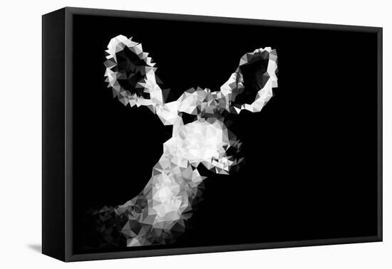 Low Poly Safari Art - Antelope - Black Edition II-Philippe Hugonnard-Framed Stretched Canvas