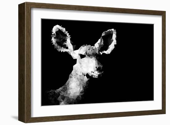 Low Poly Safari Art - Antelope - Black Edition II-Philippe Hugonnard-Framed Art Print