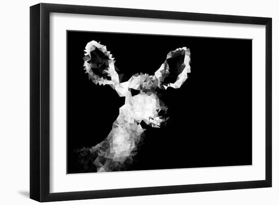 Low Poly Safari Art - Antelope - Black Edition II-Philippe Hugonnard-Framed Art Print