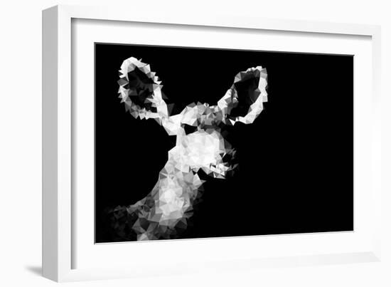 Low Poly Safari Art - Antelope - Black Edition II-Philippe Hugonnard-Framed Art Print