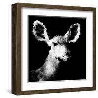 Low Poly Safari Art - Antelope - Black Edition IV-Philippe Hugonnard-Framed Art Print