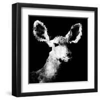 Low Poly Safari Art - Antelope - Black Edition IV-Philippe Hugonnard-Framed Art Print