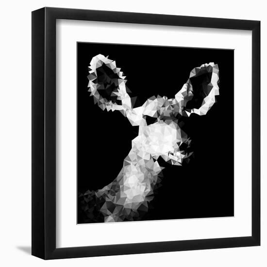 Low Poly Safari Art - Antelope - Black Edition IV-Philippe Hugonnard-Framed Art Print