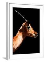 Low Poly Safari Art - Antelope - Black Edition V-Philippe Hugonnard-Framed Art Print