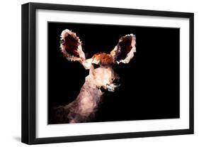 Low Poly Safari Art - Antelope - Black Edition-Philippe Hugonnard-Framed Art Print