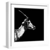 Low Poly Safari Art - Antelope Profile - Black Edition II-Philippe Hugonnard-Framed Art Print