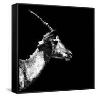Low Poly Safari Art - Antelope Profile - Black Edition II-Philippe Hugonnard-Framed Stretched Canvas