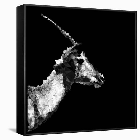 Low Poly Safari Art - Antelope Profile - Black Edition II-Philippe Hugonnard-Framed Stretched Canvas