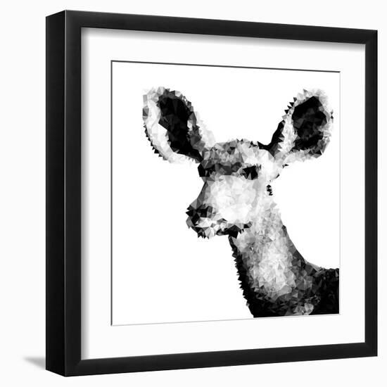 Low Poly Safari Art - Antelope - White Edition II-Philippe Hugonnard-Framed Art Print