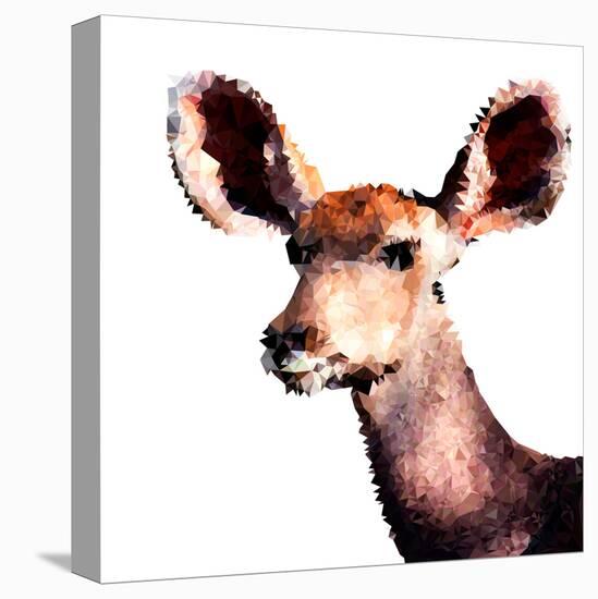 Low Poly Safari Art - Antelope - White Edition-Philippe Hugonnard-Stretched Canvas
