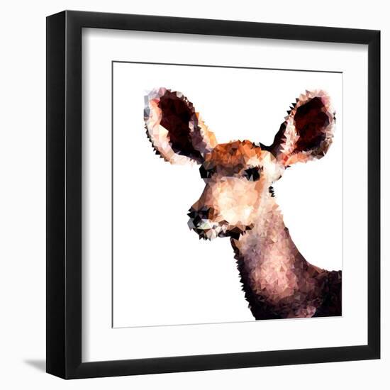 Low Poly Safari Art - Antelope - White Edition-Philippe Hugonnard-Framed Art Print