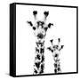 Low Poly Safari Art - Giraffes - White Edition II-Philippe Hugonnard-Framed Stretched Canvas