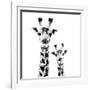 Low Poly Safari Art - Giraffes - White Edition II-Philippe Hugonnard-Framed Art Print