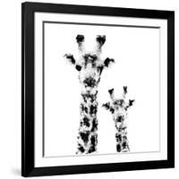 Low Poly Safari Art - Giraffes - White Edition II-Philippe Hugonnard-Framed Art Print