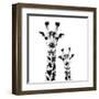 Low Poly Safari Art - Giraffes - White Edition II-Philippe Hugonnard-Framed Art Print