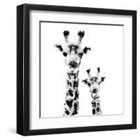 Low Poly Safari Art - Giraffes - White Edition II-Philippe Hugonnard-Framed Art Print