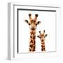 Low Poly Safari Art - Giraffes - White Edition-Philippe Hugonnard-Framed Art Print