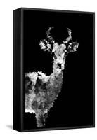 Low Poly Safari Art - Impala Antelope - Black Edition II-Philippe Hugonnard-Framed Stretched Canvas