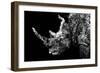 Low Poly Safari Art - Rhino - Black Edition II-Philippe Hugonnard-Framed Art Print